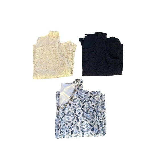Charter Club Tops - Summer Sleeveless Blouse Tanks Bundle Womens XL Navy Blue White Flip Flop Lace